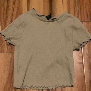 Light navy green ribbed crop top